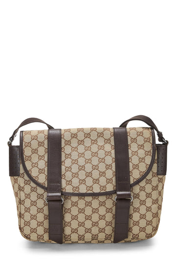 Gucci, Original CS Canvas Buckle Flap Messenger, Brown