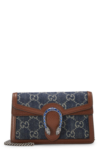 Gucci, Blue CS Denim Dionysus Shoulder Bag Mini, Blue