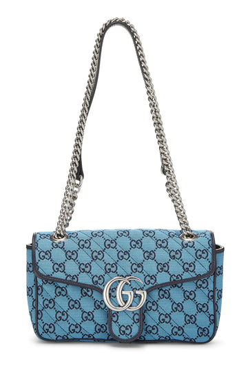 Gucci, Blue CS Canvas Marmont Shoulder Bag Small, Blue