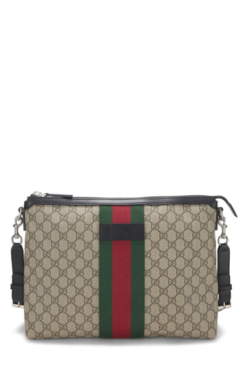 Gucci, Black CS Supreme Canvas Web Messenger, Black