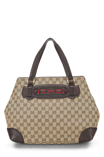 Gucci, Original CS Canvas Dressage Tote Bag, Brown