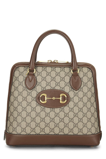 Gucci, Brown Original CS Supreme 1955 Horsebit Top Handle Bag, Brown