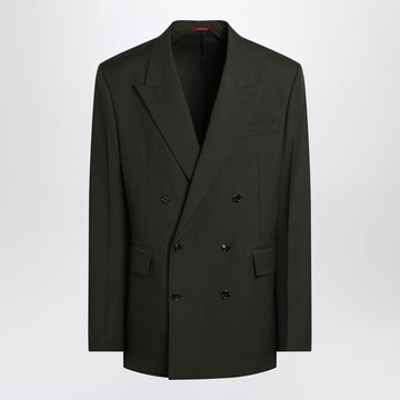Gucci Military Green Double-Breasted Jacket In Wool Men