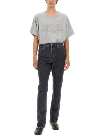 Gucci Men Denim Pants With Label