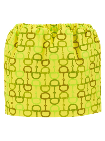 Gucci Women Horsebit Print Skirt