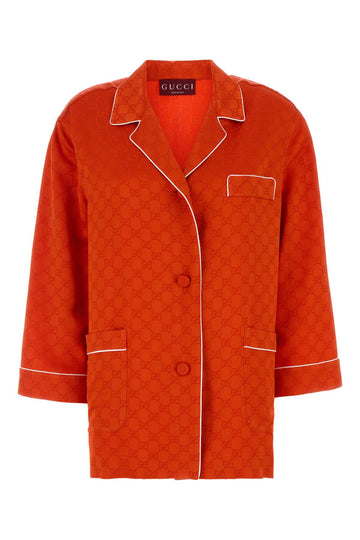 GUCCI Satin Hammered GG Shirt for Women