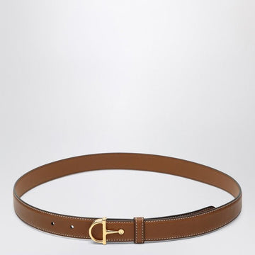 GUCCI Slim Leather Belt with Half Buckle for Women