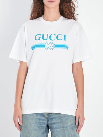 GUCCI Logo Printed T-Shirt - Size S