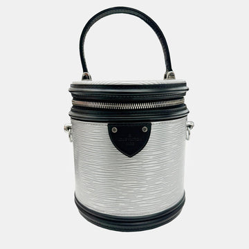Silver/Black Leather Cannes Top Handle Bag