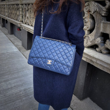 Chanel Navy Classic Flap Jumbo