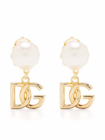 Dolce & Gabbana Women Earrings With Dg Logo And Pearl