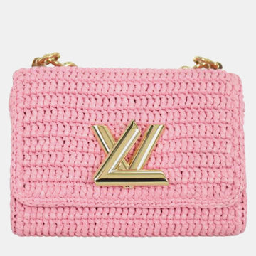 Pink Madagascan Raffia Twist PM Bag