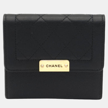 Black Leather half wallet A84161