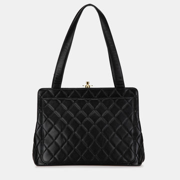 Quilted Caviar Frame Shoulder Bag