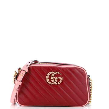 GUCCI GG Marmont Shoulder Bag Diagonal Quilted Leather Small