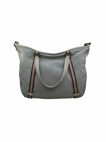BURBERRY Ivory Canvas Solid Handbag