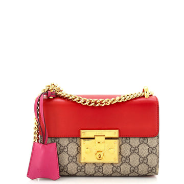 GUCCI Padlock Shoulder Bag GG Coated Canvas and Leather Small