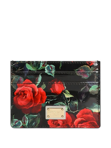 Dolce & Gabbana Women Card Holder With Rose Print