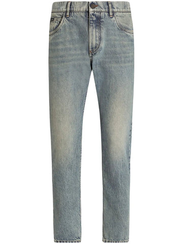 Dolce & Gabbana Men Straight Jeans With A Faded Effect