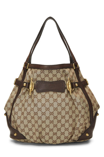 Gucci, Original CS Canvas Jockey Tote Large, Brown