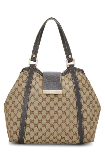 Gucci, Brown Original CS Canvas Shelly Tote, Brown
