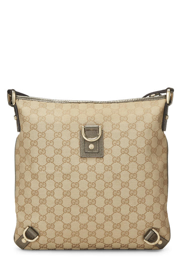 Gucci, Gold Original CS Canvas Abbey Messenger, Gold
