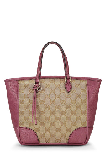 Gucci, Purple Original CS Canvas Bree Top Handle Tote Small, Purple