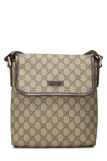 Gucci, Original CS Supreme Canvas Flap Messenger Small, Brown