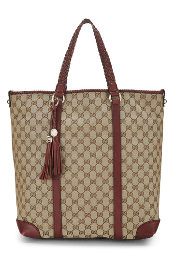 Gucci, Burgundy Original CS Canvas Tote, Burgundy