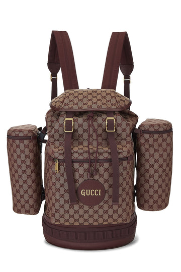 Gucci, Burgundy CS Canvas Alpina Trekking Backpack, Burgundy