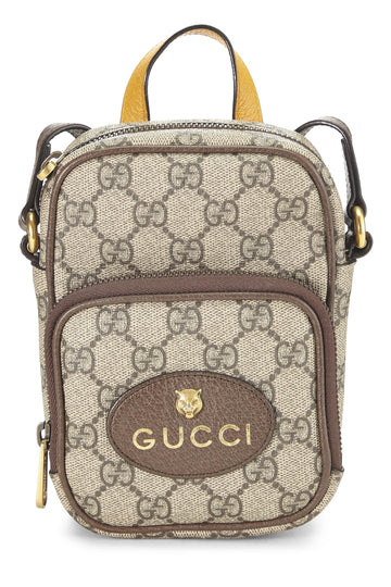 Gucci, Brown CS Supreme Neo Vintage Double Zip Camera Bag Mini, Brown