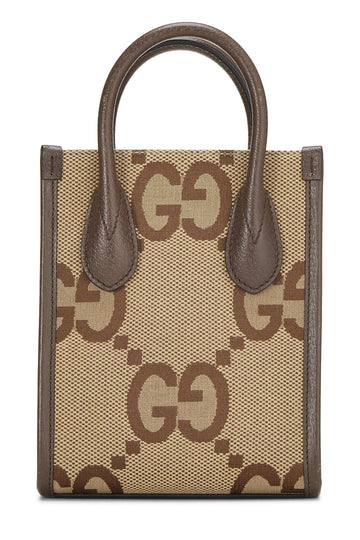 Gucci, Brown Jumbo CS Canvas Tote Mini, Brown