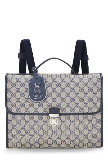 Gucci, Navy Original CS Supreme Canvas Kids Backpack, Blue