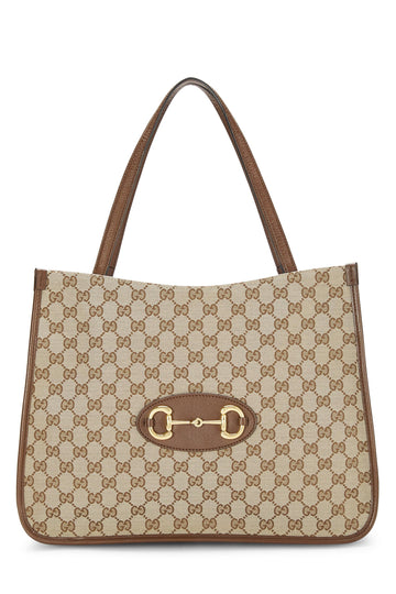 Gucci, Original CS Canvas 1955 Horsebit Tote, Brown