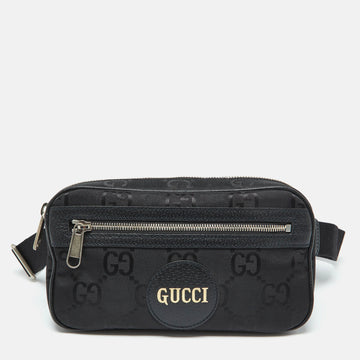 Black GG Econyl Nylon and Leather Off the Grid Belt Bag