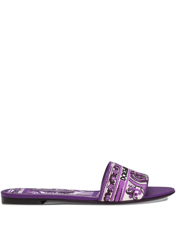 Dolce & Gabbana Women Majolica Pattern Slide Sandals