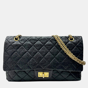 Black Aged Calfskin Quilted 2.55 Reissue 226 Flap Bag