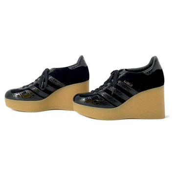 GUCCI adidas Collaboration Gazelle Wedge Sneakers Black 725627 Leather Patent Leather Size 39