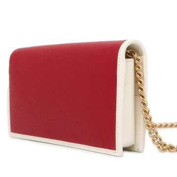 GUCCI adidas Collaboration Chain Wallet Red/White 621892 Leather