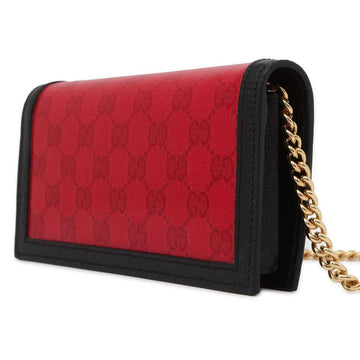 GUCCI adidas Collaboration Chain Wallet Red/Black 621892 CS CrystalCanvas/Leather