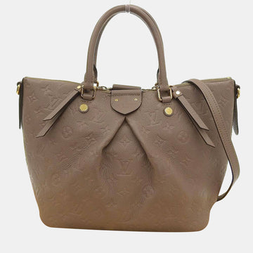 Beige Monogram Empreinte Leather Mazarine MM Top Handle Bag
