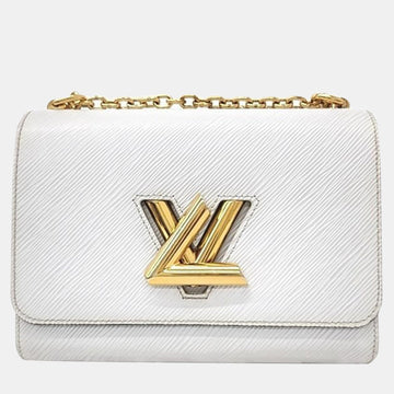 White Epi Leather Twist MM Shoulder Bag