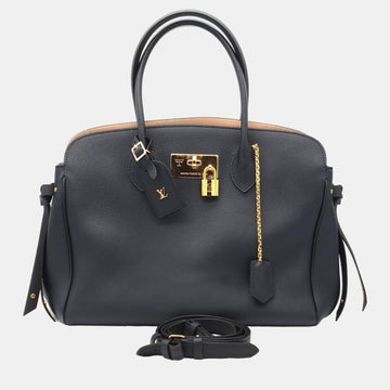 Blue Taurillon Leather Veau Nuage Milla MM Top Handle Bag