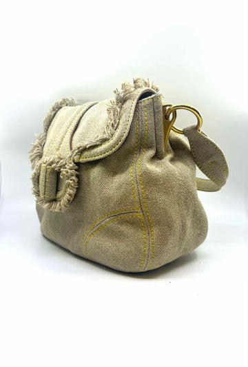 PRADA Beige Linen Handbag