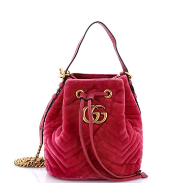 EC Marmont Bucket Bag Matelasse Velvet Small