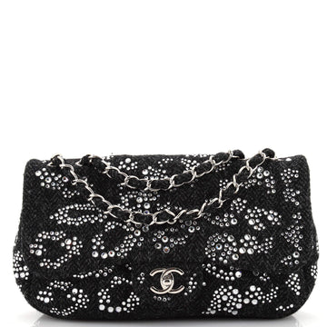 CHANEL Leopard CC Flap Bag Crystal Embellished Tweed Jumbo