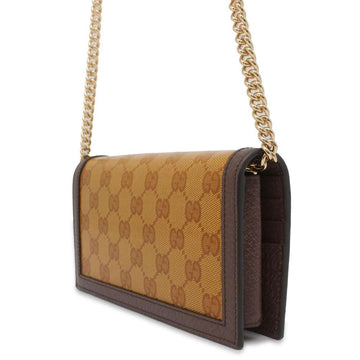 GUCCI adidas Collaboration Chain Wallet Yellow/Brown 621892 CS CrystalCanvas/Leather