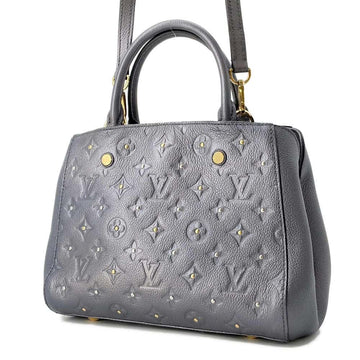 LOUIS VUITTON Montaigne Gris Silver M51727 Monogram Empreinte Leather Size BB