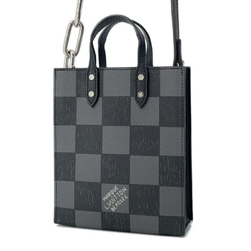 LOUIS VUITTON Sac Plat Noir N60479 damier checkerboard Size XS