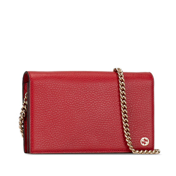 GUCCI Leather Betty Wallet On Chain Crossbody Bag